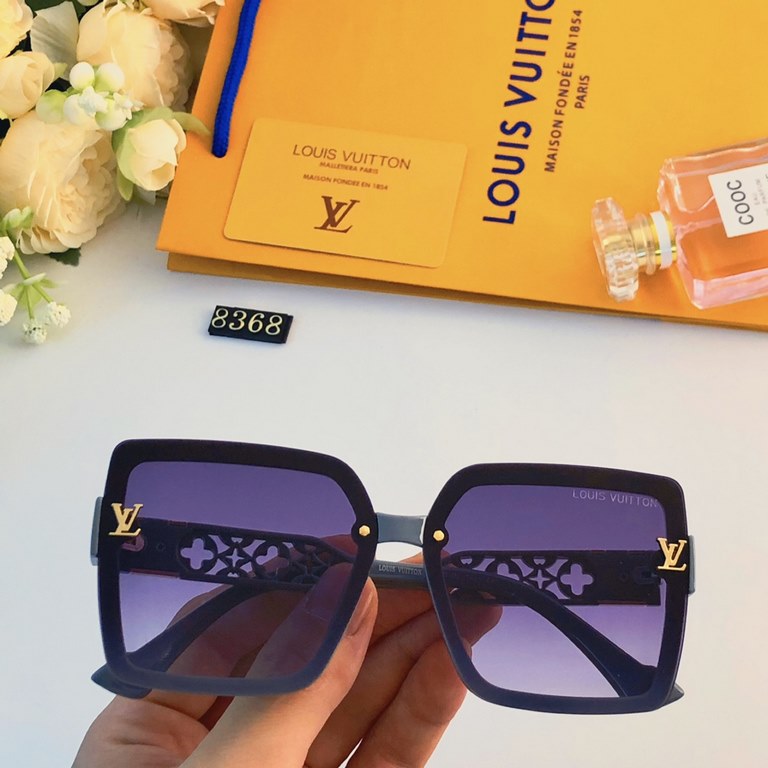 LV2023 new square large frame fashion temperament sunglasses trend of anti-ultraviolet sunglasses large face thin