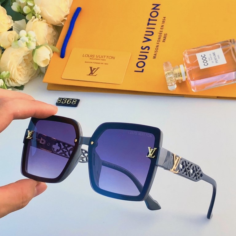 LV2023 new square large frame fashion temperament sunglasses trend of anti-ultraviolet sunglasses large face thin