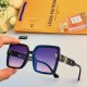 LV2023 new square large frame fashion temperament sunglasses trend of anti-ultraviolet sunglasses large face thin