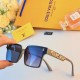 LV new sunglasses female premium sense ins personality Korean retro black square thin UV sunglasses men