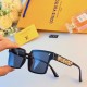 LV new sunglasses female premium sense ins personality Korean retro black square thin UV sunglasses men