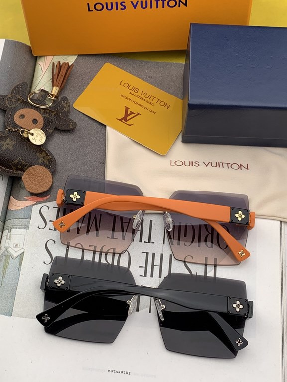 LV 2023 new women's square frame sunglasses driving sunglasses New rimless sunglasses Fashionable and generous Comfortable and light Exquisite luxury Ultra-light Model L220