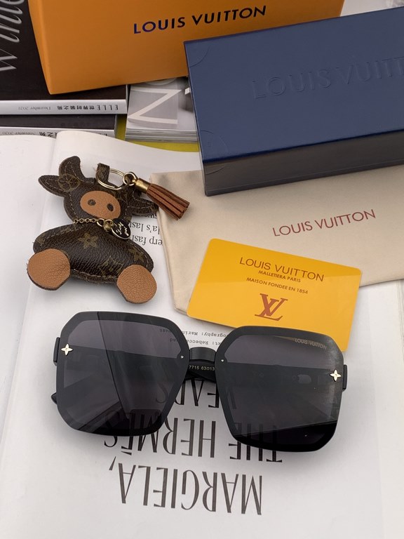 LV 2023 new women's square frame sunglasses driving sunglasses New sunglasses Fashionable and generous Comfortable and lightweight Exquisite luxury Ultra-light Model L5771