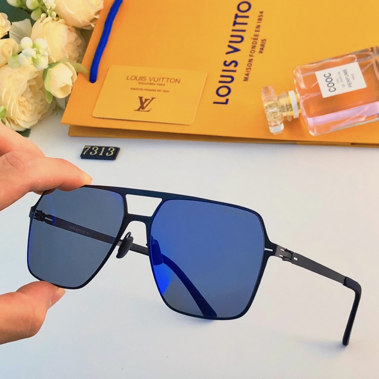 LV2023 new ultra-clear nylon polarized sunglasses men's retro stainless steel frame sunglasses eyeglasses