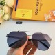 LV sunglasses men's new large face trend fashion polarized driving glasses super cool double beam sunscreen UV sunglasses