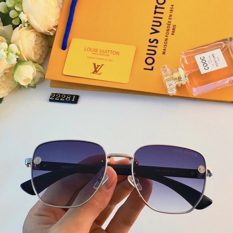 LV new single beam personalized sunglasses male handsome Korean sunglasses ins wind summer fashion glasses female can be equipped with myopia