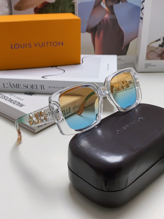 Lv Louis Vuitton 2024 new small red book retro small square frame polarized sunglasses for women white UV protection hollow small face sunglasses for men and women