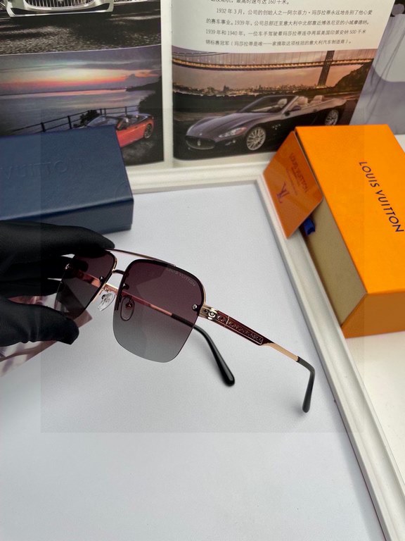 . New   Brand Louis Vuitton LV Original single quality men and women with the same polarized sunglasses   Material high-definition Polaroid polarized lenses, imported alloy printed logo mirror legs. Small frame exquisite