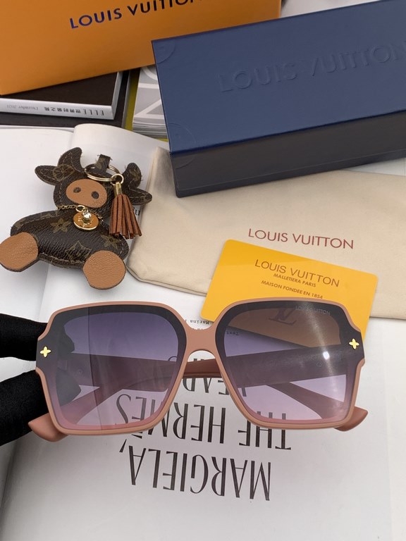 LV 2023 new women's square frame sunglasses driving sunglasses New sunglasses Fashionable and generous Comfortable and lightweight Exquisite luxury Ultra-light Model L2805