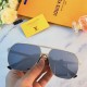 LV star with the same Korean version of the fashion sunglasses female large face thin double beam metal personality sunglasses driving driver sunglasses