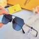 LV star with the same Korean version of the fashion sunglasses female large face thin double beam metal personality sunglasses driving driver sunglasses