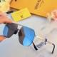 LV star with the same Korean version of the fashion sunglasses female large face thin double beam metal personality sunglasses driving driver sunglasses