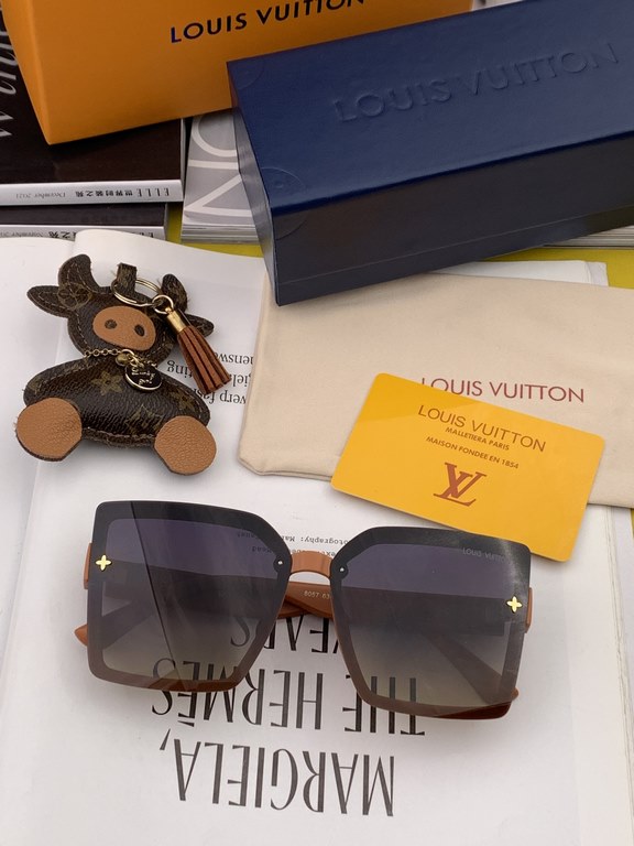 LV 2023 new women's square frame sunglasses driving sunglasses New sunglasses Fashionable and generous Comfortable and lightweight Exquisite luxury Ultra-light Model L7805