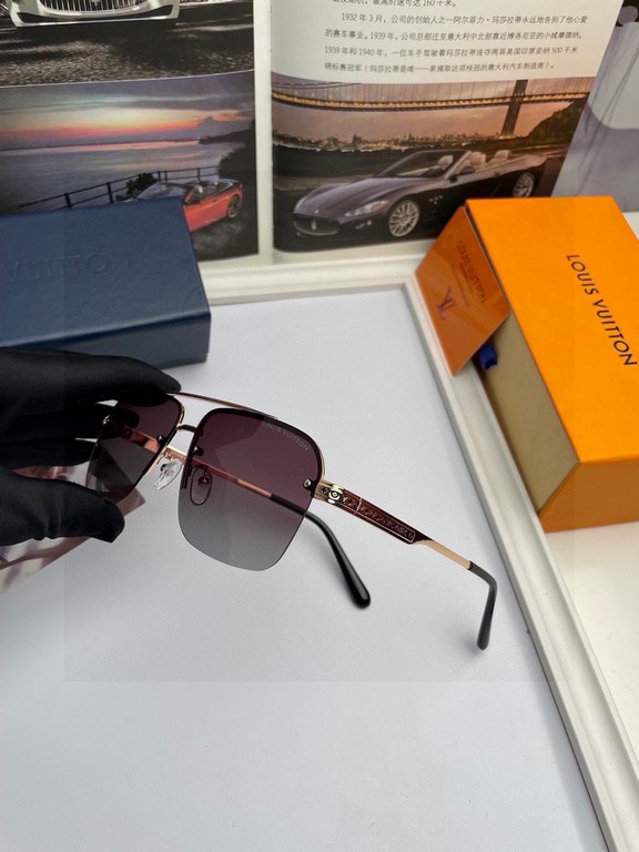 . New   Brand Louis Vuitton LV Original single quality men and women with the same polarized sunglasses   Material high-definition Polaroid polarized lenses, imported alloy printed logo mirror legs. Small frame exquisite