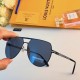 LV sunglasses men's new large face trend fashion polarized driving glasses super cool double beam sunscreen UV sunglasses