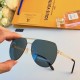 LV sunglasses men's new large face trend fashion polarized driving glasses super cool double beam sunscreen UV sunglasses