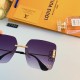 LV new square rimless glasses female large face thin street shooting Korean trend sunglasses INS tide sunglasses