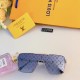 LV24 models summer new fashion Louis Vuitton Couple square lens metal frame aviator