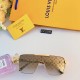 LV24 models summer new fashion Louis Vuitton Couple square lens metal frame aviator