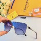 LV24 models summer new fashion Louis Vuitton Couple square lens metal frame aviator