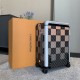 Tapping into the creative potential of the brand's classic Damier canvas, the new Horizon luggage features the Damier Graphite Giant pattern in varying shades of plaid in different sizes, with flexible dual wheels and a 