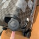 Tapping into the creative potential of the brand's classic Damier canvas, the new Horizon luggage features the Damier Graphite Giant pattern in varying shades of plaid in different sizes, with flexible dual wheels and a 