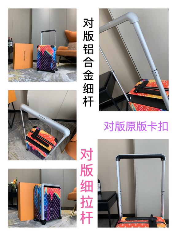 [55cm High Goods Right Version Box]HORIZON Four Wheeled Trolley CaseMatching version details1) Trolley material aluminum alloy silver thin trolley, round hole snap, aluminum alloy button.2)Wheels opposite version of the 