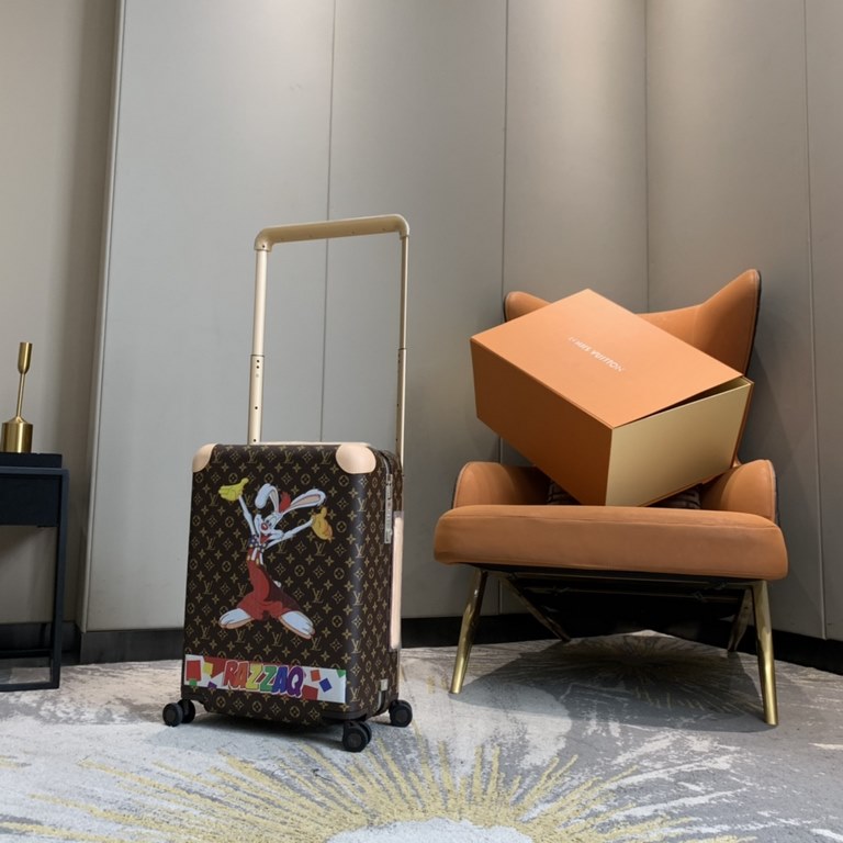 The LVx Disney SEASON 2 $ Collection Horizon 55 Quad Trolley Case takes Disney's vibrant color palette and embellishes it with appliqués and prints on Monogram-embossed leather, combining iconic elements from the NBA and