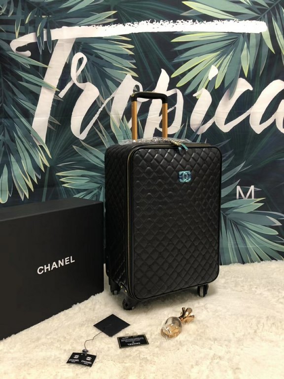 GF4343XNEWestern Europe Chanel    trolley case Home travel essential load B magic weapon high fashion cool trend top imported fabric feel awesome universal wheel easy to drag! Take her with you to accompany you through a