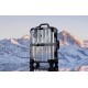 #RIMOWA# Mirror design - MONCLER RIMOWA REFLECTION themed co-branded luggage.Inspired by classic details such as the lacquered finish of a feathered MONCLER jacket and the reflective glaze of anti-glare mountaineering ge