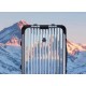 #RIMOWA# Mirror design - MONCLER RIMOWA REFLECTION themed co-branded luggage.Inspired by classic details such as the lacquered finish of a feathered MONCLER jacket and the reflective glaze of anti-glare mountaineering ge