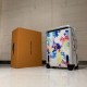 This Horizon 55 luggage is made from Monogram Watercolor Multico canvas and features Virgil Abloh's watercolor paintings of the Monogram pattern to recreate a rainbow illusion. The wheels are lightweight and flexible, an