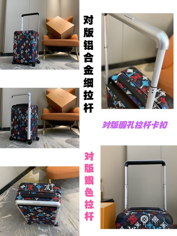 [55cm High Goods Right Version Box]HORIZON Four Wheeled Trolley CaseMatching version details1) Trolley material aluminum alloy silver thin trolley, round hole snap, aluminum alloy button.2)Wheels opposite version of the 