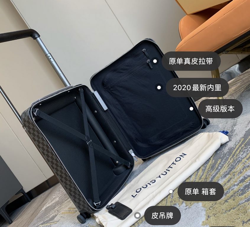 55cmThis season's Horizon 5cm four-wheeled suitcase is made from Damier Graphite canvas and features the new Louis Vuitton logo in colorful interwoven letters designed by menswear artistic director Virgil Abloh. The smoo