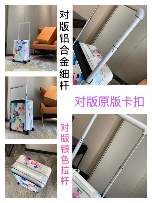 [55cm High Goods Right Version Box]HORIZON Four Wheeled Trolley CaseMatching version details1) Trolley material aluminum alloy silver thin trolley, round hole snap, aluminum alloy button.2)Wheels opposite version of the 