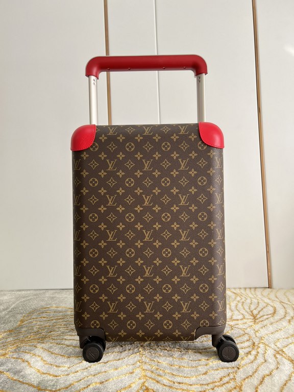 EXCLUSIVE PHOTOS The new Horizon luggage revolutionizes Louis Vuitton's legendary heritage with a creative twist. The iconic Monogram canvas is embellished with travel appliqués that harken back to the brand's heritage o