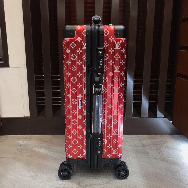 The strongest co-branding in history Exclusive Limited LV X Supreme X Rimowa Counter size 20 inch Aluminum magnesium alloy Front logo one-piece hydraulic High-end workshop boutique Ultimate Edition