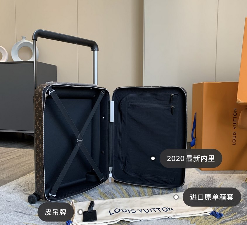 55cmThe new Horizon luggage revolutionizes a legendary classic with individuality and creativity, recalling the brand's heritage of luggage design by embellishing the iconic Monogram canvas with travel appliqués. Leather