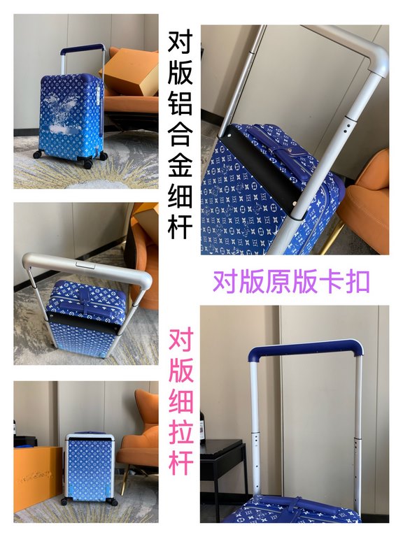 [55cm High Goods Right Version Box]HORIZON Four Wheeled Trolley CaseMatching version details1) Trolley material aluminum alloy silver thin trolley, round hole snap, aluminum alloy button.2)Wheels opposite version of the 