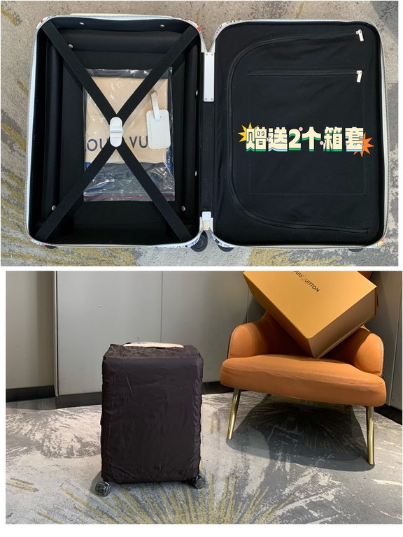 [55cm High Goods Right Version Box]HORIZON Four Wheeled Trolley Case  Free 2 case covers Opposite version details1) Trolley material aluminum alloy silver thin trolley, round hole snap, aluminum alloy button.2)Wheels cou