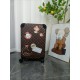 Black Flower [Small Flower ModelCapacity 28 liters Weight 2.6kgMaterial Ultra-lightweight Monogram canvas   mesh lining   cowhide leather corners   metal fittings   large external trolley barThe latest version 2022 versi