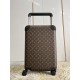 EXCLUSIVE PHOTO The new Horizon luggage revolutionizes Louis Vuitton's legendary heritage with a creative twist. The iconic Monogram canvas is embellished with travel appliqués that harken back to the brand's heritage of