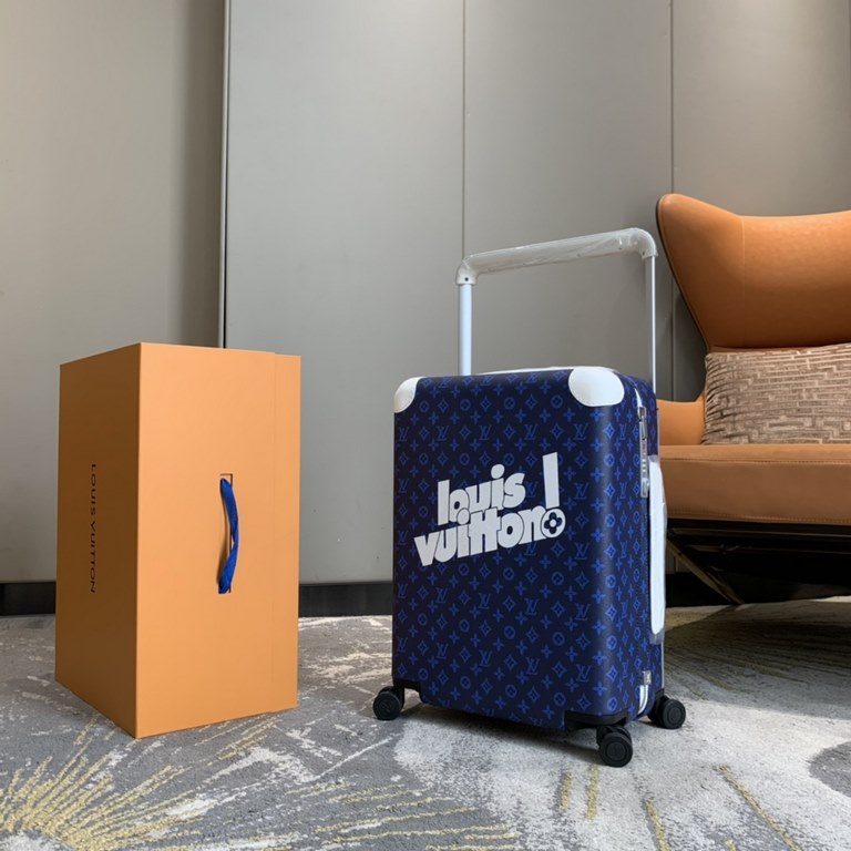 The Horizo n 55 luggage is a strikingly lyrical statement of the vuiton! logo, illustrating Virgil Abloh's vision for the Everyday capsule collection for FallWinter 2021-22. The lightweight shape and dual wheels provide 