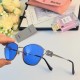 miumiu same cat eye oval metal sunglasses female wisp new hundred with UV protection sunglasses can be equipped with myopia