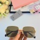 miumiu2024 new Xiaohongshu net red models sunglasses female thin metal square large frame light-colored sunglasses Korean street shooting