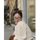 MIUMIU Miu Miu Zhang Yuanying models book nerd retro small round frame sunglasses for men and women 2024 new high-level sense of sunglasses sunshade UV oval street shooting