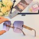 miumiu rimless new cut edge sunglasses women's lenses hollowed out design niche light luxury small aroma wind sunglasses UV protection