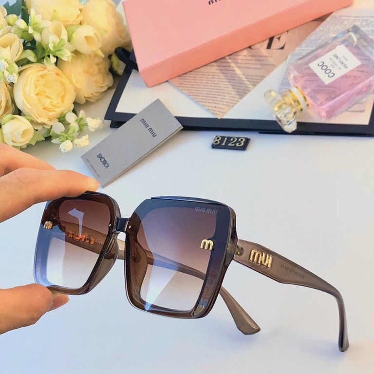 miumiu new Korean version of the personality ins set flash powder sunglasses female anti-ultraviolet strong light outdoor driving street shooting sunglasses