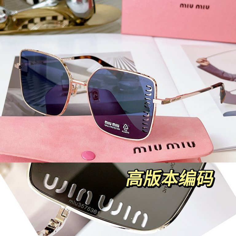 MIUMIU new hollowed out lens design original can hang chain non-market version Recognize the exclusive quality   SMU51Y SIZE60-17-140 border logo around Detachable chain     1308170