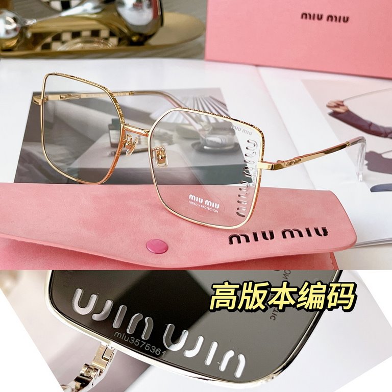 MIUMIU new hollowed out lens design original can hang chain non-market version Recognize the exclusive quality   SMU51Y SIZE60-17-140 border logo around Detachable chain     1308170